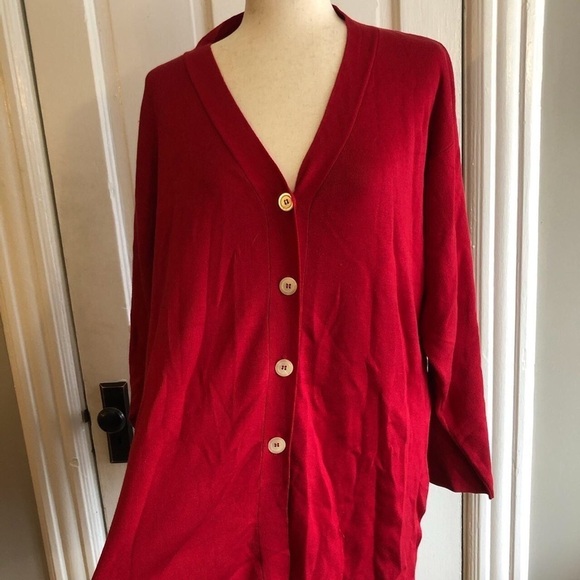 Gruppo Americano Red Cardigan Size Medium - Picture 3 of 4
